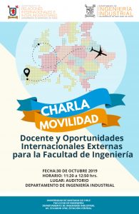 [:es]Charla: Movilidad Docente y Oportunidades  Internacionales Externas  para la Facultad de Ingeniería[:] @ Departamento Ingeniería Industrial Universidad de Santiago de Chile - Sala de Postgrados A