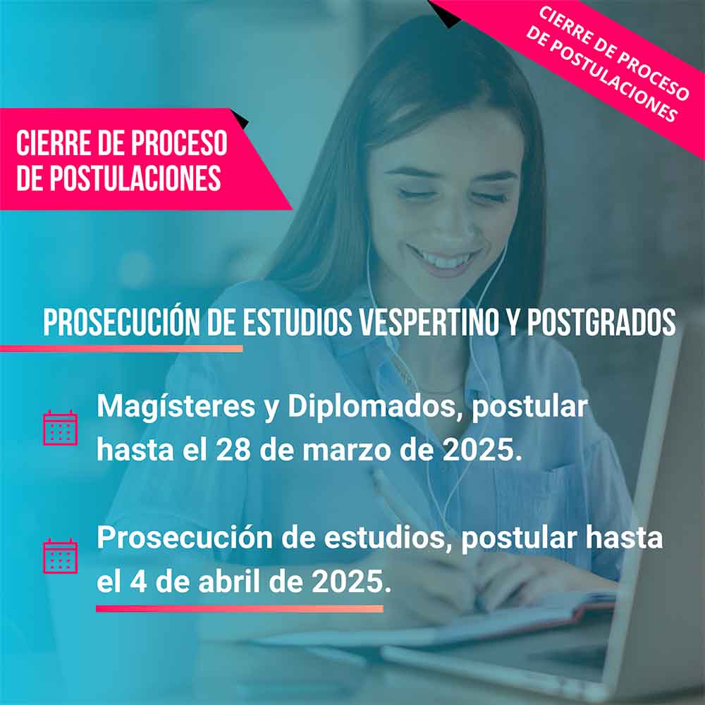 📣 ¡Atención! Se acerca el cierre del proceso de postulaciones para nuestros programas vespertinos.