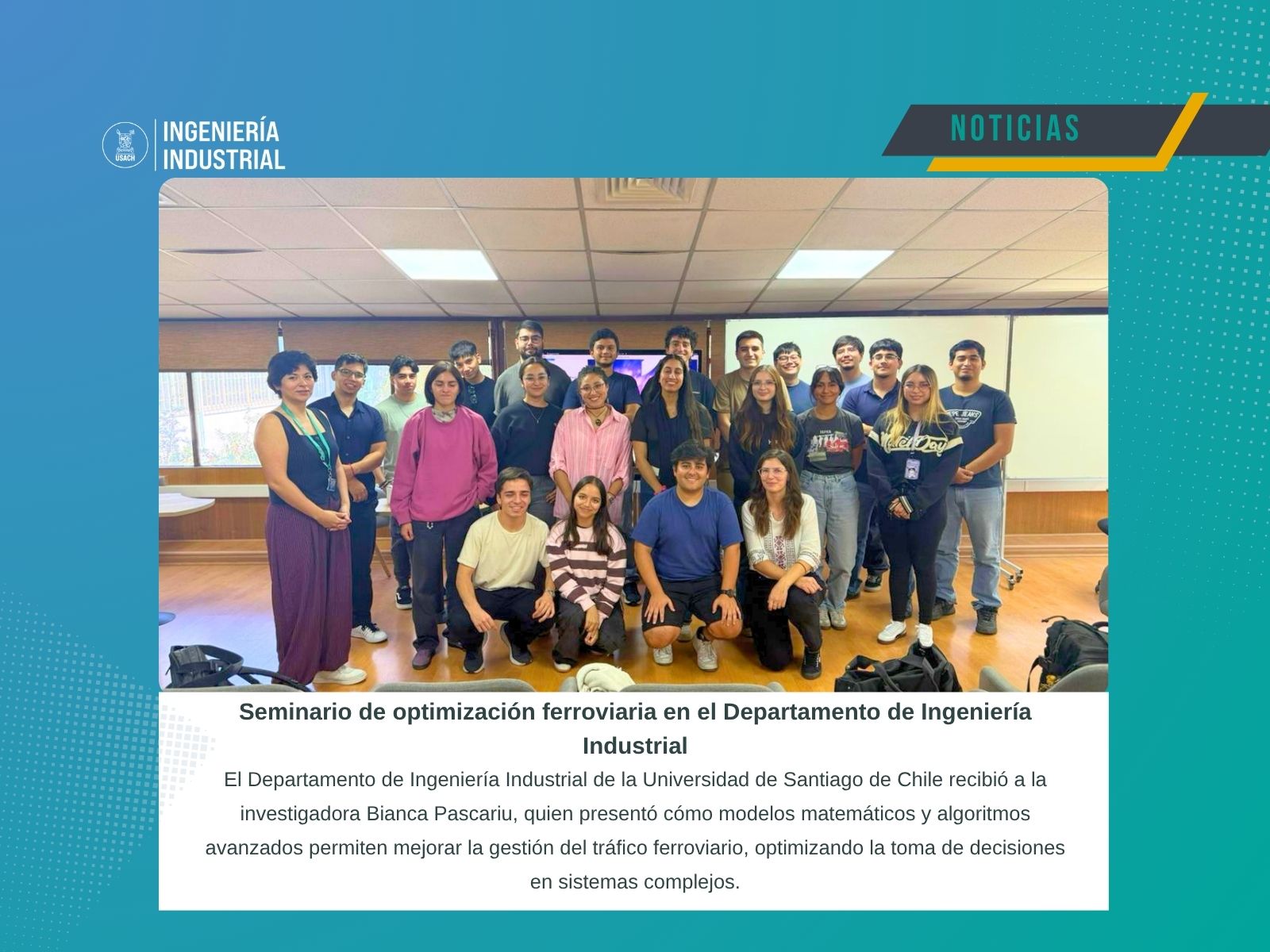 Seminario en el Departamento de Ingeniería Industrial sobre optimización ferroviaria