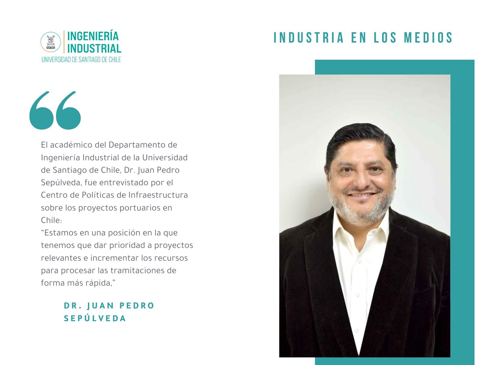 Académico del Departamento de Ingeniería Industrial es entrevistado sobre el rezago portuario de Chile