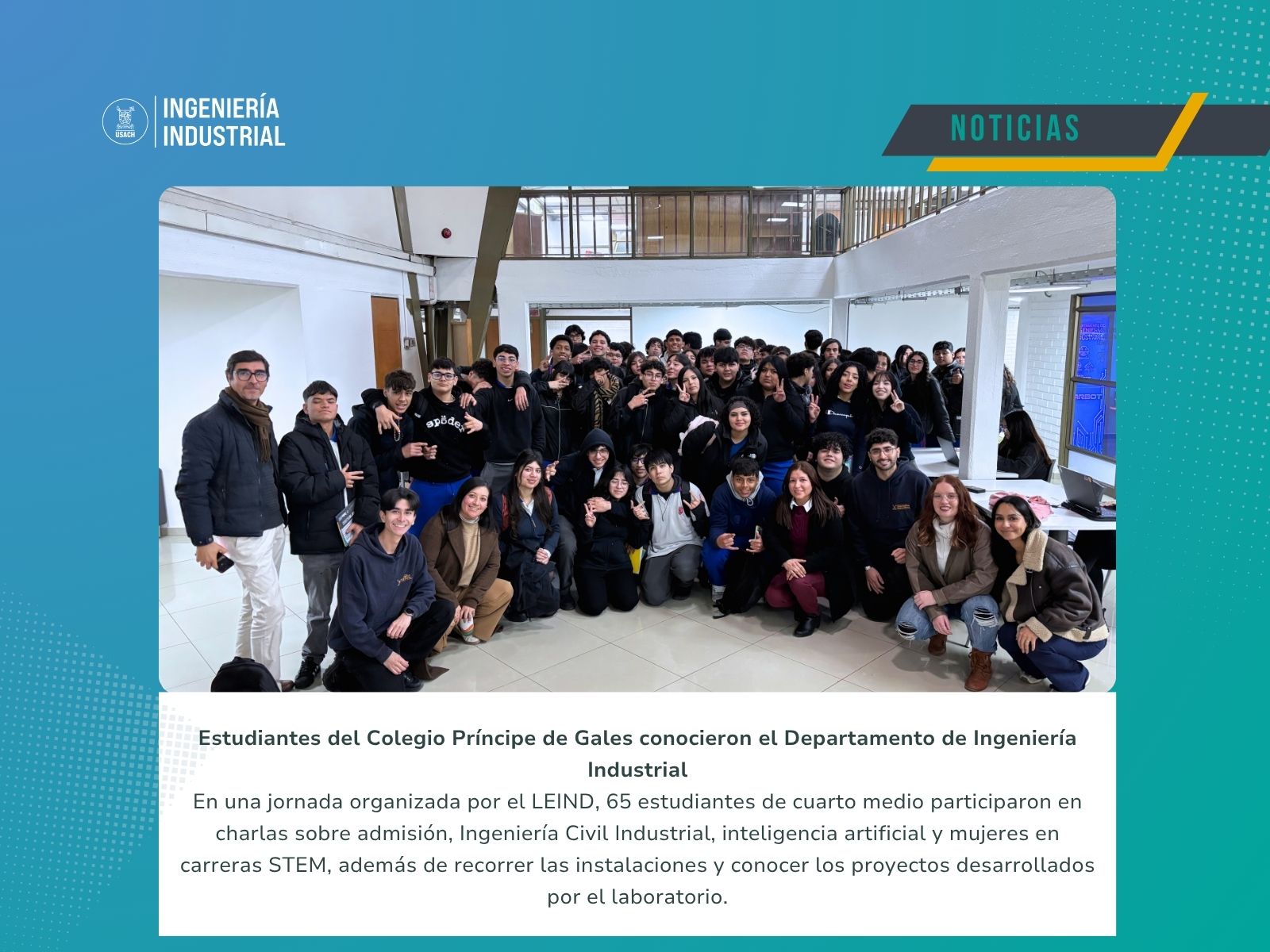 Estudiantes del Colegio Príncipe de Gales participaron en una jornada organizada por el Laboratorio de Emprendimiento e Innovación (LEIND)